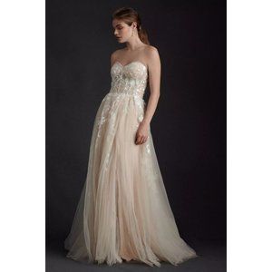 Wtoo Austin Wedding Gown Size 6 NEW Anthropologie Oatmeal